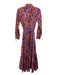 La Double J Size S Orange & Purple Cotton Floral Button Up Ruffle Detail Dress Orange & Purple / S