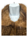 No Name Brand Size Est XS Brown Mink Fur Cropped Collar Half Sleeve Sweater Brown / Est XS