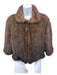 No Name Brand Size Est XS Brown Mink Fur Cropped Collar Half Sleeve Sweater Brown / Est XS