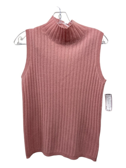 Philosophy Size M Pink Cashmere Ribbed Mock Neck Sleeveless Top Pink / M