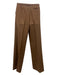 Hermes Size 42 Brown Virgin Wool High Rise hook & zip Straight Trouser Pants Brown / 42