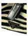 Prada Black & White Cowhide Zebra Stripe Rolled Handle Shoulder Bag Bag Black & White / S