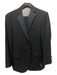 Webb Ltd Black Wool Blend Solid One Button Men's Suit 44L