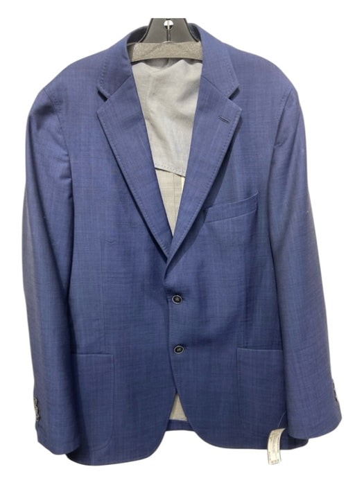 Peter Millar Blue Wool Blend Solid Notched Lapel Men's Blazer 44r