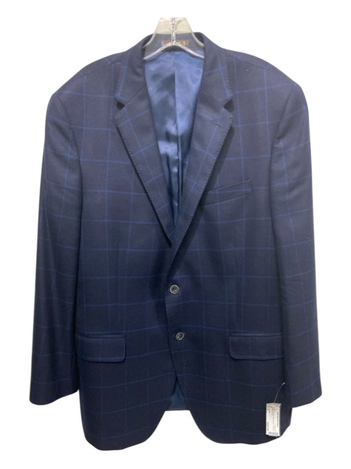 Peter Millar Navy Cashmere Windowpane 2 Button Men's Blazer 44