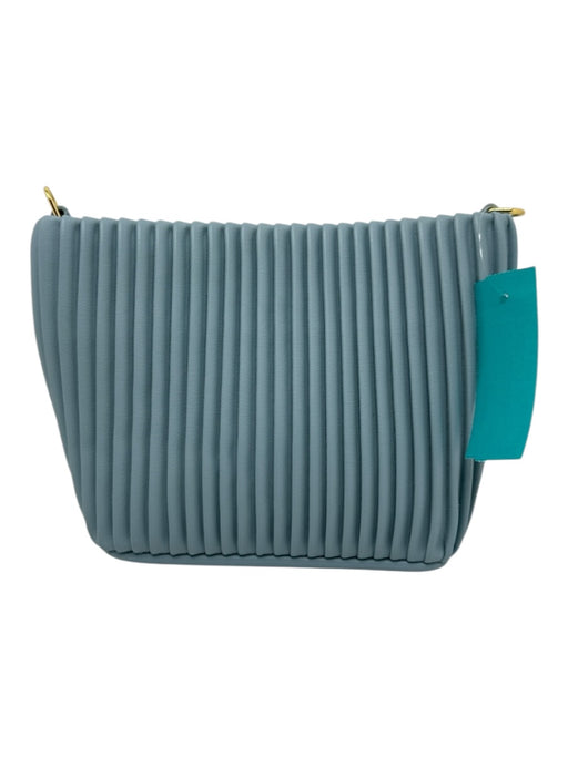 Tiffany & Fred Light blue Whole-Grain Leather Detachable strap Pleated Bag Light Blue