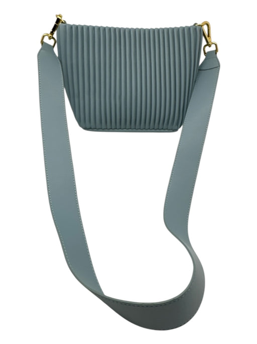 Tiffany & Fred Light blue Whole-Grain Leather Detachable strap Pleated Bag Light Blue