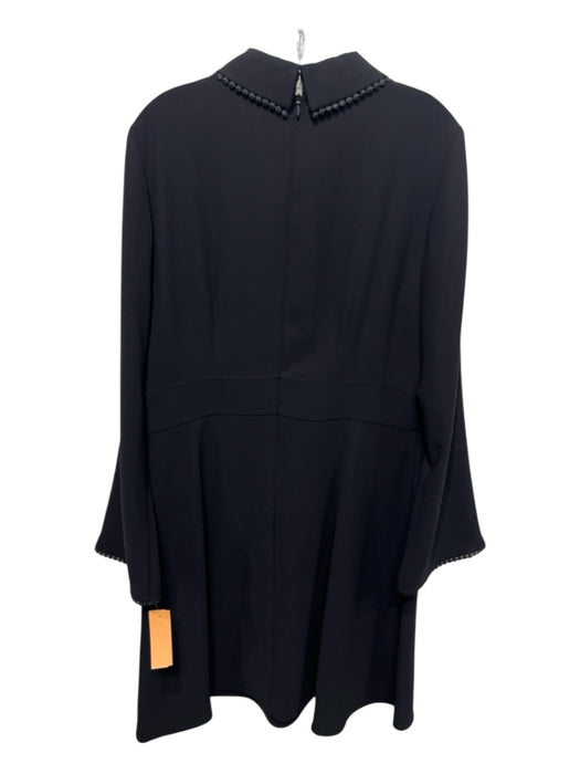 Tara Jarmon Size 44 Black Polyester Zip & Hook Closure Button Front Collar Dress Black / 44