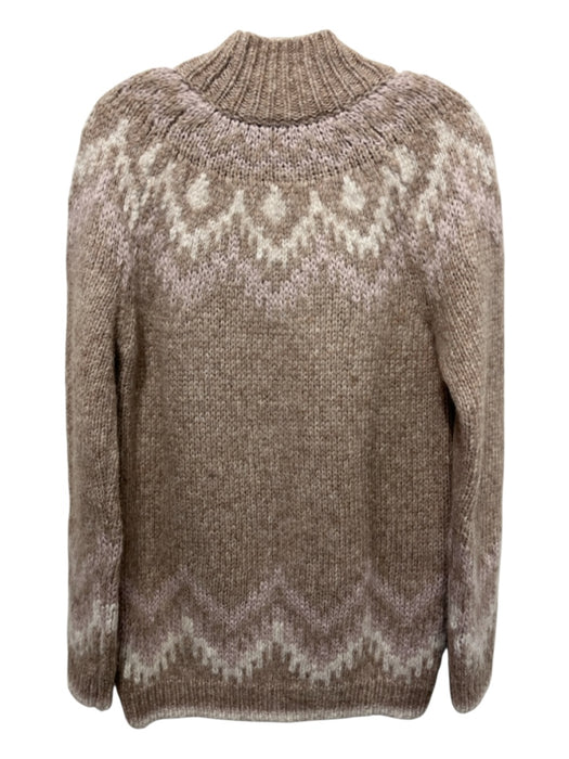 Theory Size M Nude & Beige Alpaca Blend Knit Turtleneck Long Sleeve Sweater Nude & Beige / M