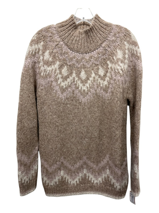 Theory Size M Nude & Beige Alpaca Blend Knit Turtleneck Long Sleeve Sweater Nude & Beige / M