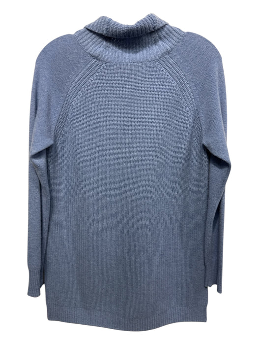 Sofia Cashmere Size M Blue Cashmere Knit Turtle Neck Ribbed High Low Hem Sweater Blue / M