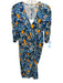 Hale Bob Size M Blue & Orange Viscose Blend V Neck Rouched Half Sleeve Dress Blue & Orange / M