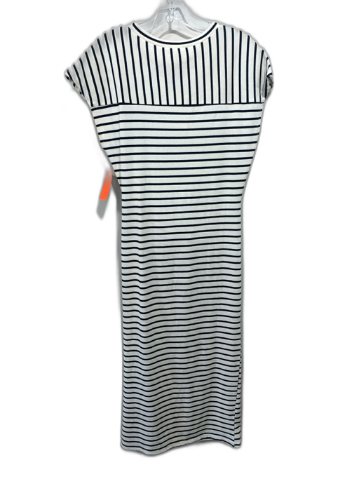 Miou Muse Size M Cream White & Black Cotton Striped Cap Sleeve knot front Dress Cream White & Black / M