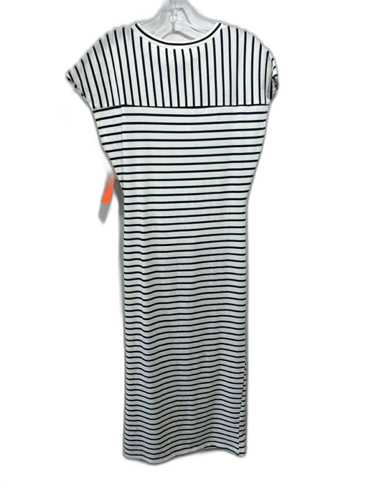 Miou Muse Size M Cream White & Black Cotton Striped Cap Sleeve knot front Dress Cream White & Black / M
