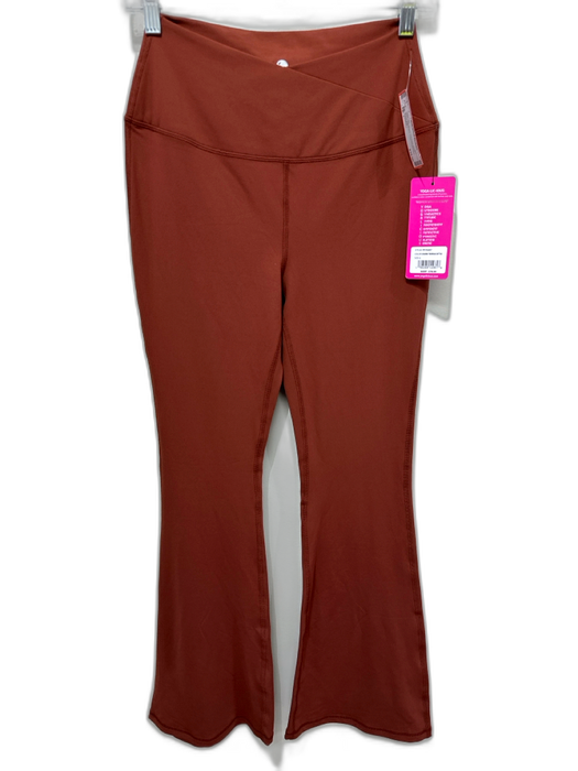 Yogalicious Size L Clay Brown Polyester Blend Elastic Waistband Flare Leggings Clay Brown / L