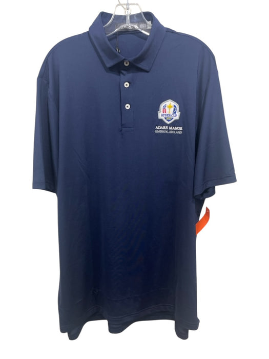 RLX NWT Size L Navy Synthetic Solid Polo Men's Short Sleeve Navy / L
