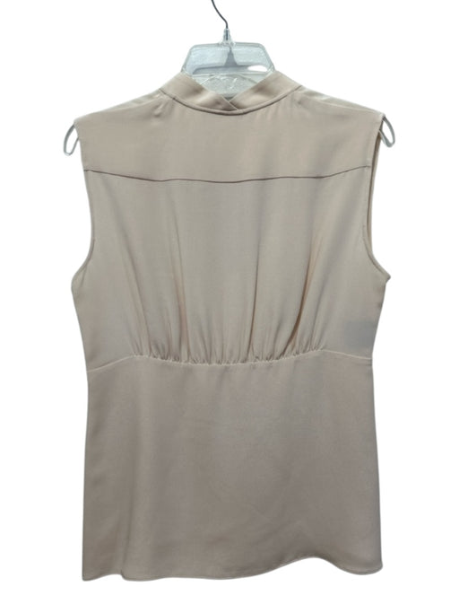 Derek Lam Size 10 Beige Silk Sleeveless Fringe Detail Top Beige / 10