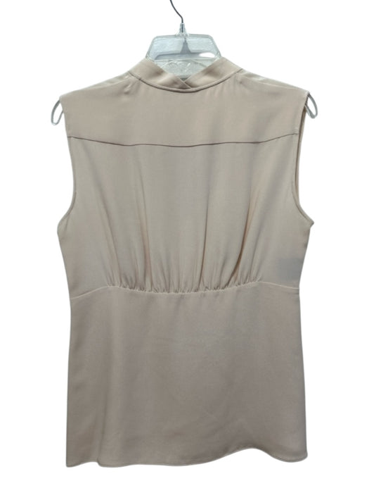 Derek Lam Size 10 Beige Silk Sleeveless Fringe Detail Top Beige / 10