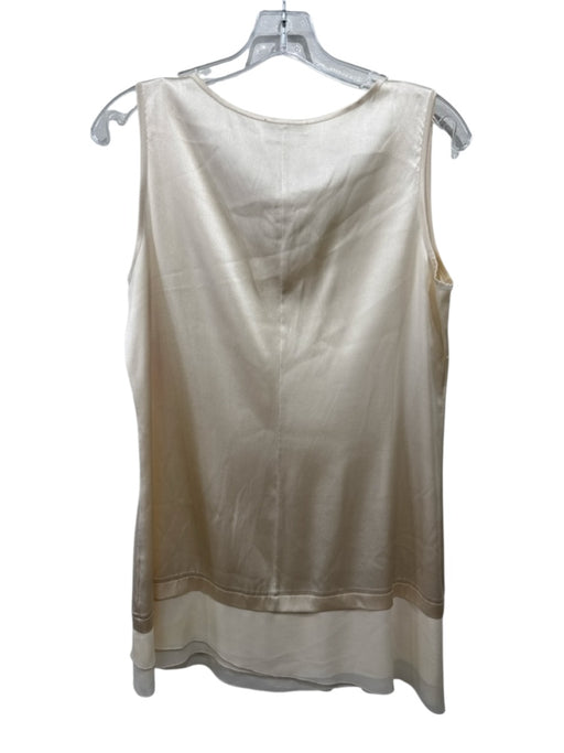Rocco Ragni Size 46 Beige Silk Bead Detailing Sleeveless Top Beige / 46