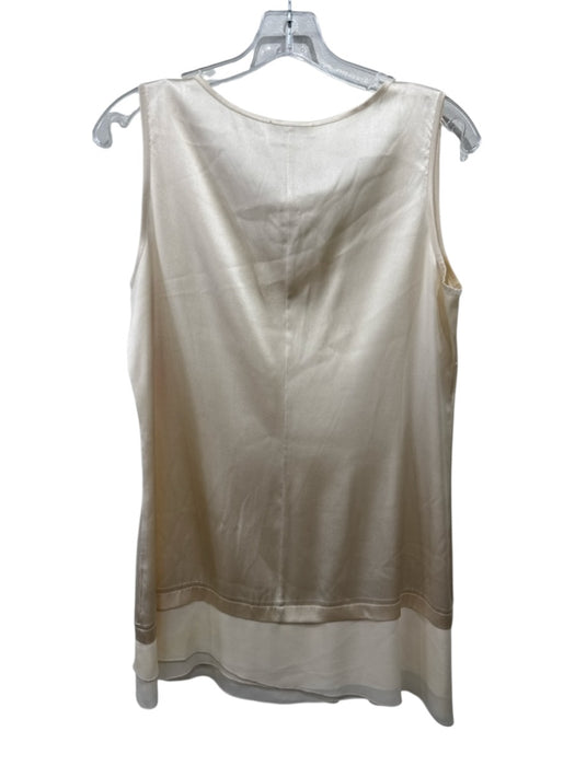 Rocco Ragni Size 46 Beige Silk Bead Detailing Sleeveless Top Beige / 46