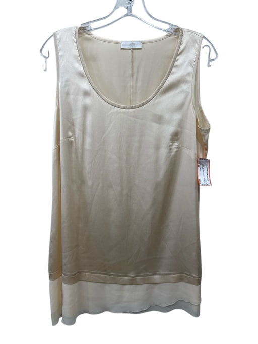 Rocco Ragni Size 46 Beige Silk Bead Detailing Sleeveless Top Beige / 46