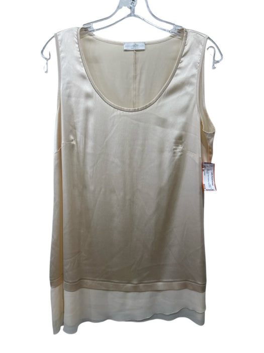 Rocco Ragni Size 46 Beige Silk Bead Detailing Sleeveless Top Beige / 46