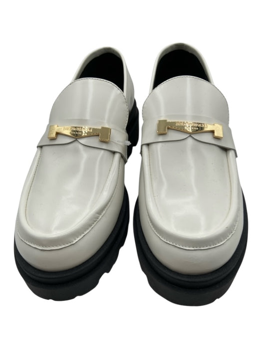 Bruno Magli Shoe Size 39 White & Black Patent Leather Gold hardware Loafers White & Black / 39