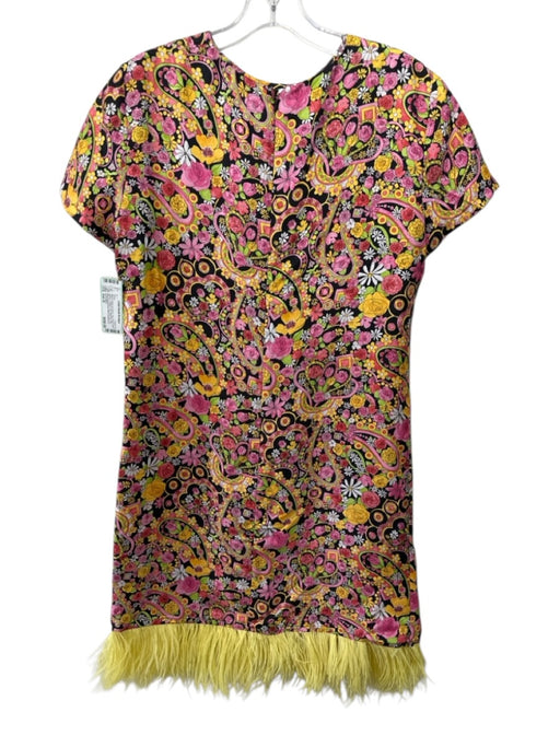 La Double J Size Est M Black & Multi No Fabric Tag Floral Short Sleeve Dress Black & Multi / Est M