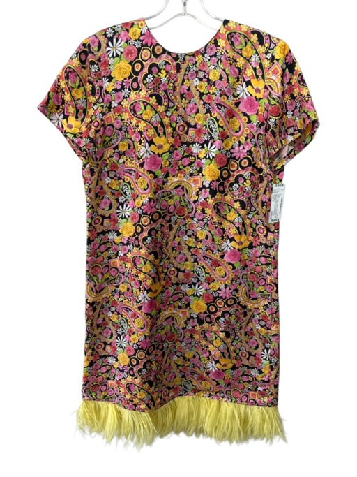 La Double J Size Est M Black & Multi No Fabric Tag Floral Short Sleeve Dress Black & Multi / Est M