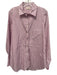 Ann Mashburn Size L White & Purple Cotton Striped Long Sleeve Button Up Top White & Purple / L
