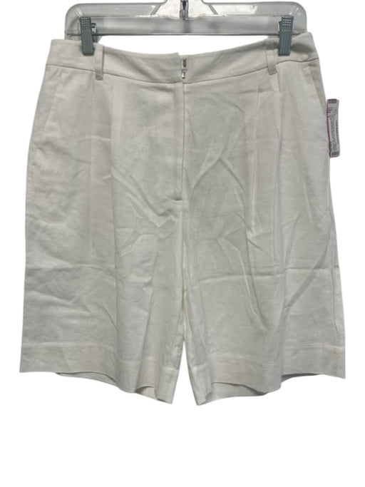 Joe's Size 6 Cream White Linen Blend Pleated Front Pocketed Shorts Cream White / 6