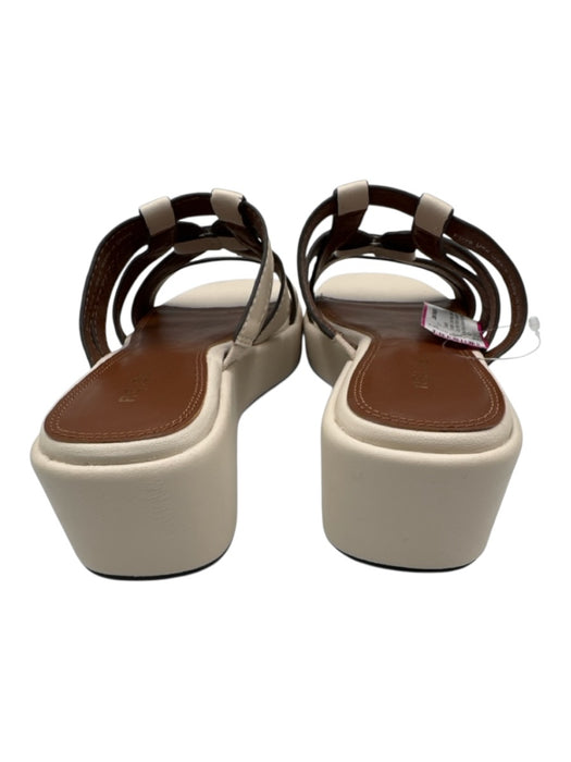 Reiss Shoe Size 8.5 Cream White Leather Upper Cage Mule Platform Sandals Cream White / 8.5