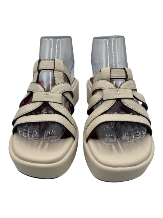 Reiss Shoe Size 8.5 Cream White Leather Upper Cage Mule Platform Sandals Cream White / 8.5