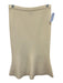 Iris & Ink Size M Ecru Cream Wool Knit Short Sleeve Elastic Waist Midi Skirt Set Ecru Cream / M