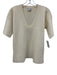 Iris & Ink Size M Ecru Cream Wool Knit Short Sleeve Elastic Waist Midi Skirt Set Ecru Cream / M
