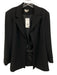 Jason Wu Size 8 Black Triacetate Blend Open Front Front Slits Long Blazer Jacket Black / 8
