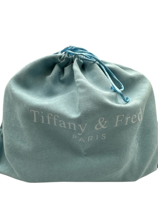 Tiffany & Fred Beige & Black Straw & Leather Woven Toggle Close Bag Beige & Black