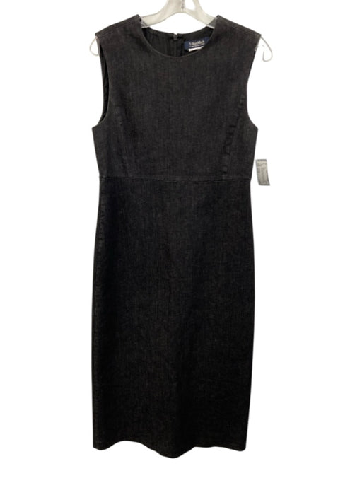 'S Max Mara Size Est M Charcoal Black Missing Fabric Tag Sleeveless Denim Dress Charcoal Black / Est M