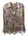 L'agence Size M Lilac Pink & Multi Silk Floral Butterflies Long Sleeve Top Lilac Pink & Multi / M