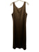 By Malene Birger Size 38 Brown Acetate Blend Satin Sleeveless U Neck Dress Brown / 38