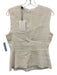 Theory Size L Cream White Cotton & Linen Sleeveless Raw Edge Terry Cloth Top Cream White / L