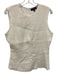 Theory Size L Cream White Cotton & Linen Sleeveless Raw Edge Terry Cloth Top Cream White / L