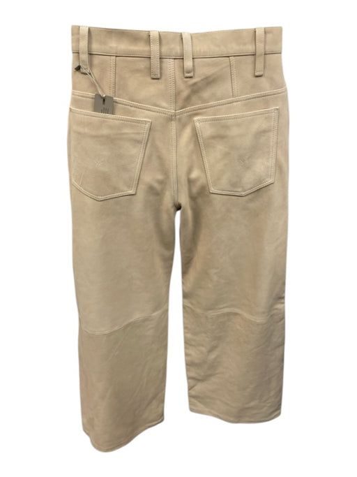 Hudson Size 29 Beige Goat Suede Stitch Detail High Rise Wide Leg Pants Beige / 29