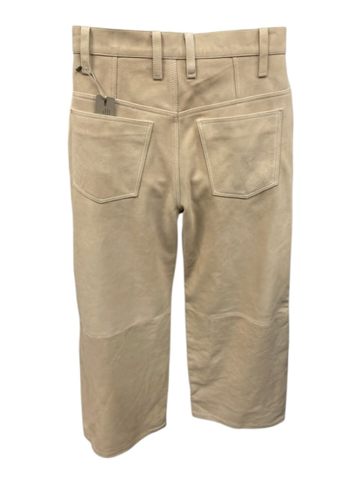 Hudson Size 29 Beige Goat Suede Stitch Detail High Rise Wide Leg Pants Beige / 29