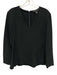 Ralph Lauren Size 8 Black Viscose Blend Deep V neck Long Sleeve Peplum Top Black / 8