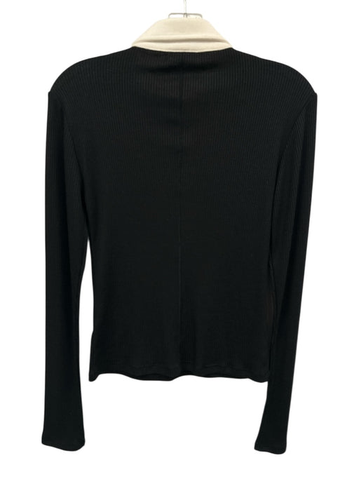 Rag & Bone Size M Black & White Rayon Blend Ribbed Knit Long Sleeve Top Black & White / M