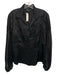 Lafayette 148 Size 10 Black Silk Pintuck Balloon Sleeve Collar Button Down Top Black / 10