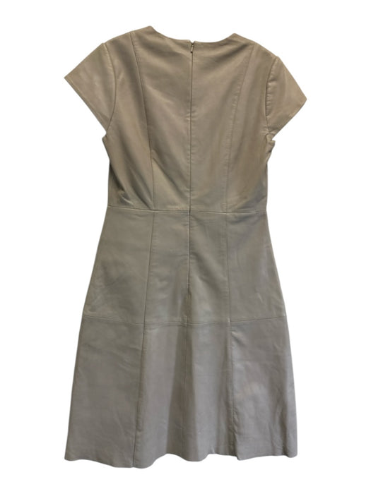 Bod & Christensen Size 8 Beige Leather Paneled Zip Knee length Dress Beige / 8