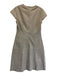 Bod & Christensen Size 8 Beige Leather Paneled Zip Knee length Dress Beige / 8