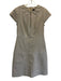 Bod & Christensen Size 8 Beige Leather Paneled Zip Knee length Dress Beige / 8